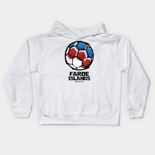 Faroe Islands Football Country Flag Kids Hoodie